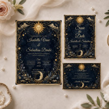 Celestial Vintage Sun Moon Wedding
