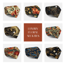 Luxury Floral Medieval Flourish Formal Neckties