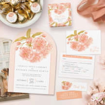Peach spring blossom wedding