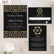 Monogram Glitter Poker Chip Casino Wedding