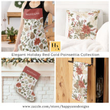 Elegant Terracotta Gold Poinsettia Christmas