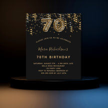 70th birthday - black gold leopard pattern