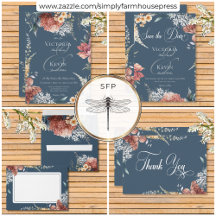 Modern Romantic Blue Garden Floral Wedding
