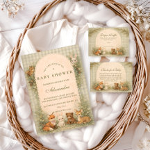 Vintage Woodland Baby Animals Baby Shower
