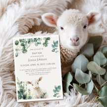 Tiny Baby Lamb and Eucalyptus baptism