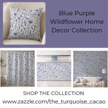 Blue Purple Wildflower Home Decor Collection