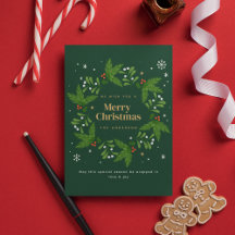 Green Leave Snowflake Merry Christmas