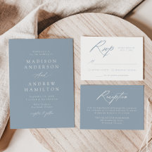 Elegant Calligraphy Dusty Blue Wedding Collection