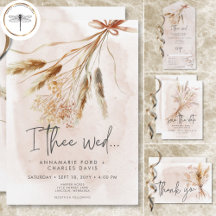 Boho Rustic Pampas & Dried Grass Bouquet Wedding