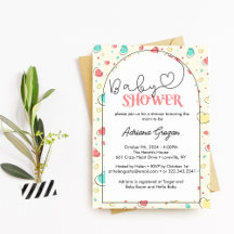 Cute Colorful Hearts Baby Shower Collection 