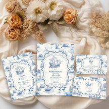 Toile Nautical Baby Shower