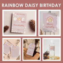 Boho Rainbow Daisy Birthday