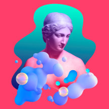 Sculpture of Daphne (1853) in trippy colours