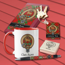 Clan Scott Red Tartan and Crest Collection