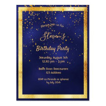 30th Birthday Party - dark blue gold