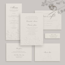 Wildflowers Faux Embossed Classic Wedding