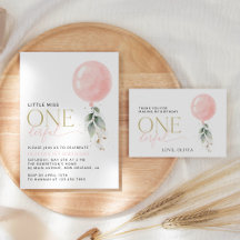 Pink Balloon First Birthday Collection