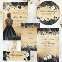 Princess Black Butterfly Quinceañera Sweet 16