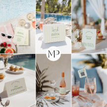 Retro Modern Yellow & Green Beach Bachelorette