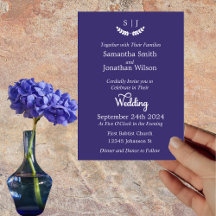 Elegant Monogram Blue Jewel Tone Wedding 