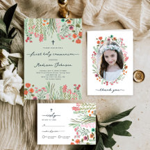 First Holy Communion Colorful Wildflowers