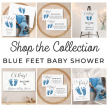 Blue Feet Baby Shower Collection.