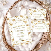 Neutral Woodland Leaves Baby Shower