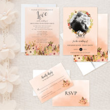 Peach Delight Watercolor Garden Wedding Collection