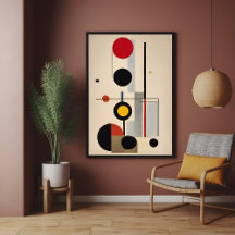 Minimalist Bauhaus Wall Art – Modern U.S. Interior