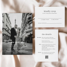 Minimal Modern Photo Wedding Invitation Suite