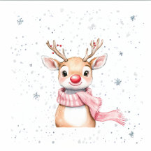 Pink Nosed Reindeer Christmas