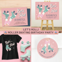 Pink Retro Roller Skating Birthday Party