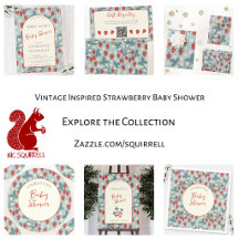 Vintage Strawberry Plant Pattern Baby Shower