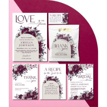 Love in Bloom Flowers Burgundy Cream