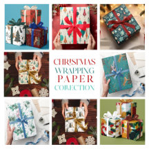 Christmas theme gift wrapping paper collection