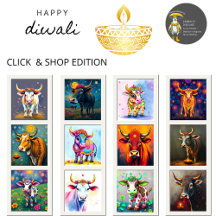 Colorful Holy Diwali Cows in Festive Disguises