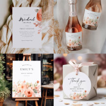 Peach Boho Floral Bridal Shower