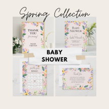 Colorful Spring Floral Watercolor Baby Shower