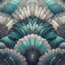 Blue Art Nouveau Fans