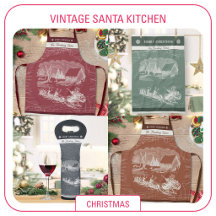Vintage Santa Christmas Kitchen