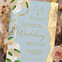 Floral Powder Blue & Gold Wedding Suite