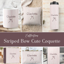 Striped Bow Cute Coquette