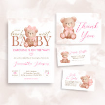 Girl We Can Bearly Wait Bear Baby Shower   BS34