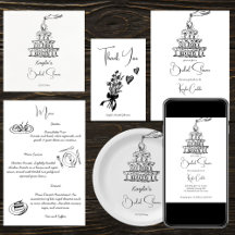 Hand drawn scribble sketch champagne tower