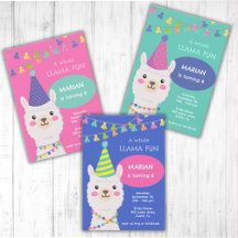 Party llama in bright colors