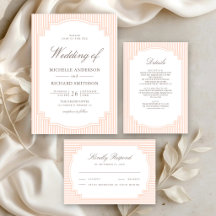 Pastel Peach Striped Wedding Suite