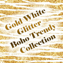 Gold White Glitter Boho Trendy Collection