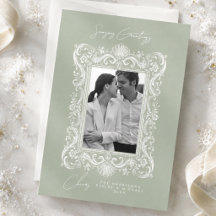 Whimsical Heirloom Ornate Frame Christmas Cards