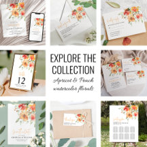 Elegant Apricot & Peach Watercolor Florals