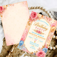 Luxury Elegant Birthday Party Invitation Template